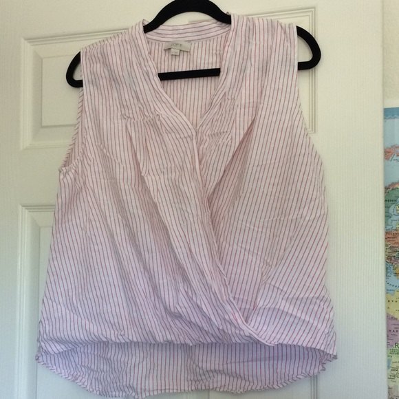 LOFT outlet stripped pleated wrap tank size large - Picture 5 of 8